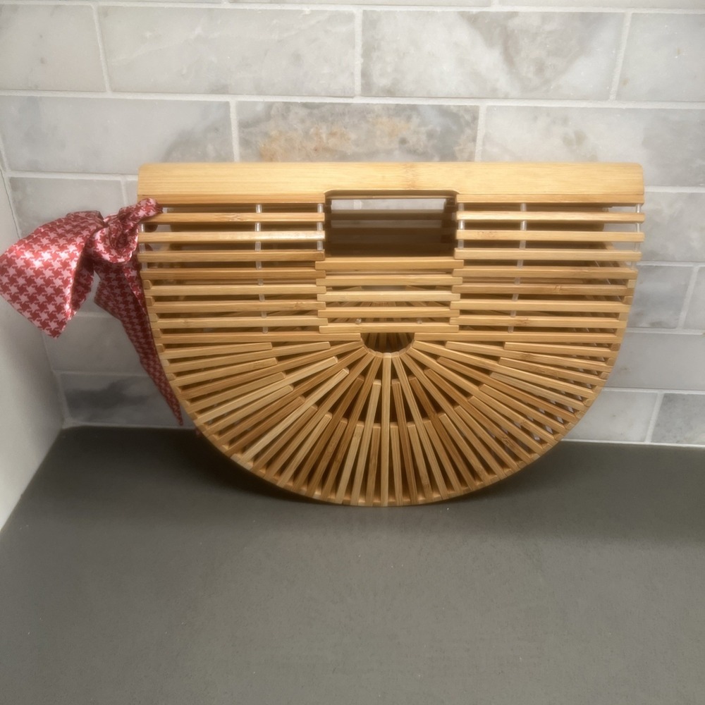 NEW-Miuco Small Bamboo Handbag – 100% Handmade with Original Dustbag & Gifts
